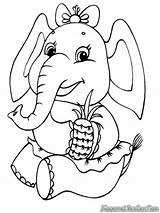 Gajah Mewarnai Binatang Kartun Sketsa Elephants Tk Hewan Duduk Cocok Colouring Buku sketch template