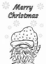 Gnome Santa Colouring Christmas Pdf Merry Kids Colour sketch template