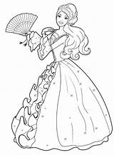 Pages Barbie Coloring Princess Doll Cartoon Disney Colouring sketch template