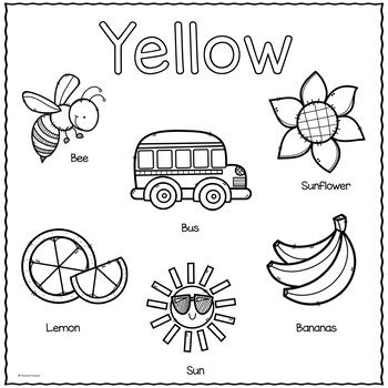 color yellow printable activities color   week tpt