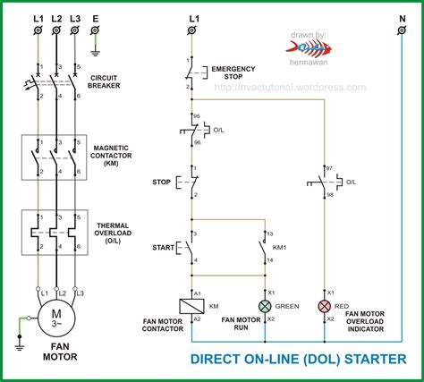 phase dol starter wiring diagram  wiring diagram  schematic