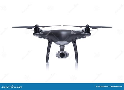 black drone  camera isolated  white background stock image