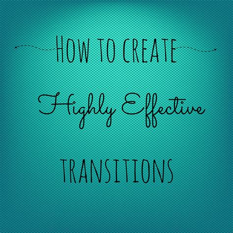 create highly effective transitions fairy dust teaching