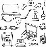 Technology Drawing Handdrawn Elements Illustration Stock Computers Sketch Hand Coloring Network Depositphotos Getdrawings Items Vector Tablets Printers Cables Template sketch template