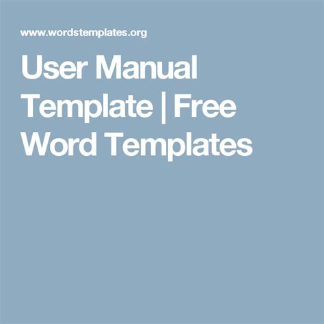 manual word template