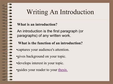 write  introductory paragraph
