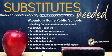 substitutes needed mountain home junior high school