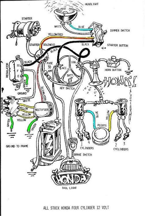 simple wiring diagram honda cb motorcycle wiring motorcycle diy honda cb