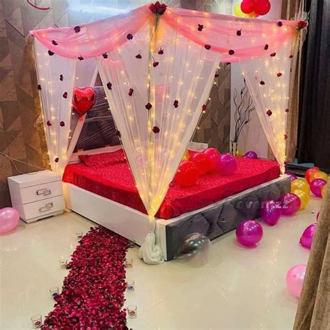 simple suhagrat room decoration  design party dost