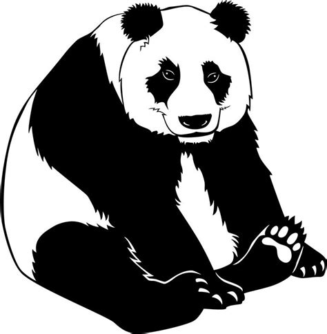 panda bear outline clipart
