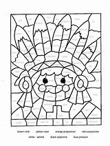 Coloring Speech Pages Mosaic Parts Color Kids Numbers Thanksgiving Number Paint Part Printable Educational Worksheets English Sheets Christmas Sheet Painting sketch template