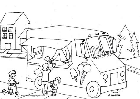 kids   ice cream truck printable coloring page ecoloringpagecom