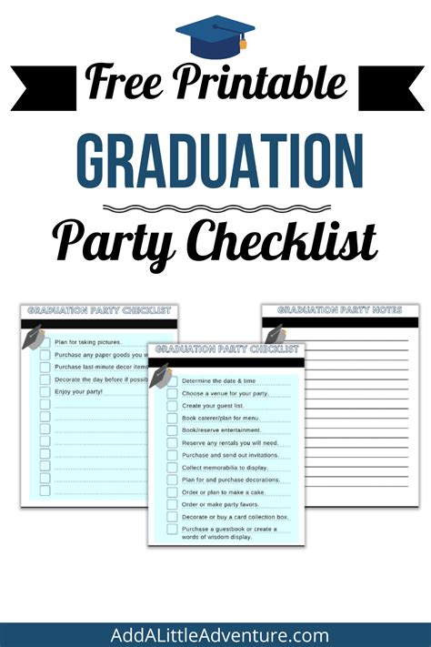 graduation party checklist   add   adventure