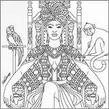 Coloring Pages Adult African Goddess Printable Drawings Print Books American Sheets Colouring Book Adults Goddesses Girls Africa Zentangle Therapy Visit sketch template