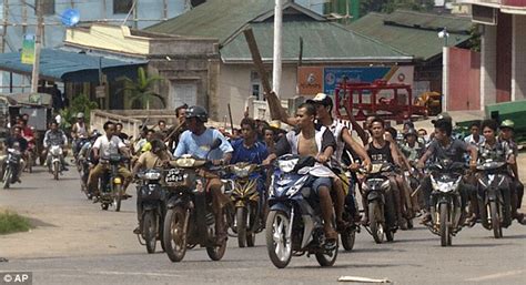 Hundreds Of Armed Buddhists On Motorbikes Roam The Streets