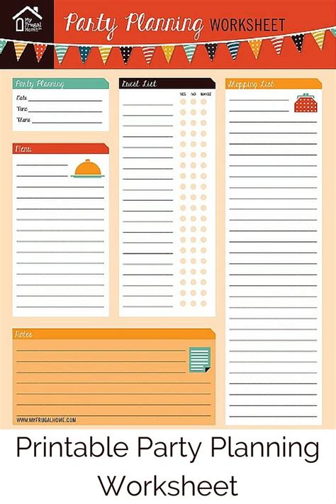 printable party planning worksheet party planning party planning