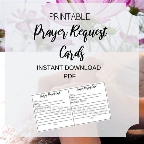 printable prayer request cards instant  bible study etsy