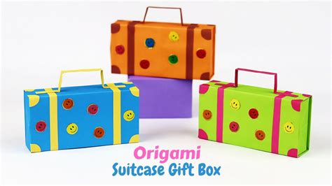 diy paper suitcase gift box origami suitcase    paper