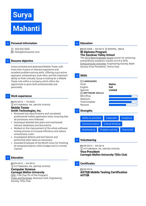 resume examples  real people computer science resume sample kickresume