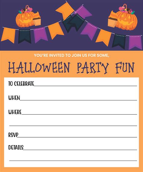 blank  printable halloween party invitations  calendar printable