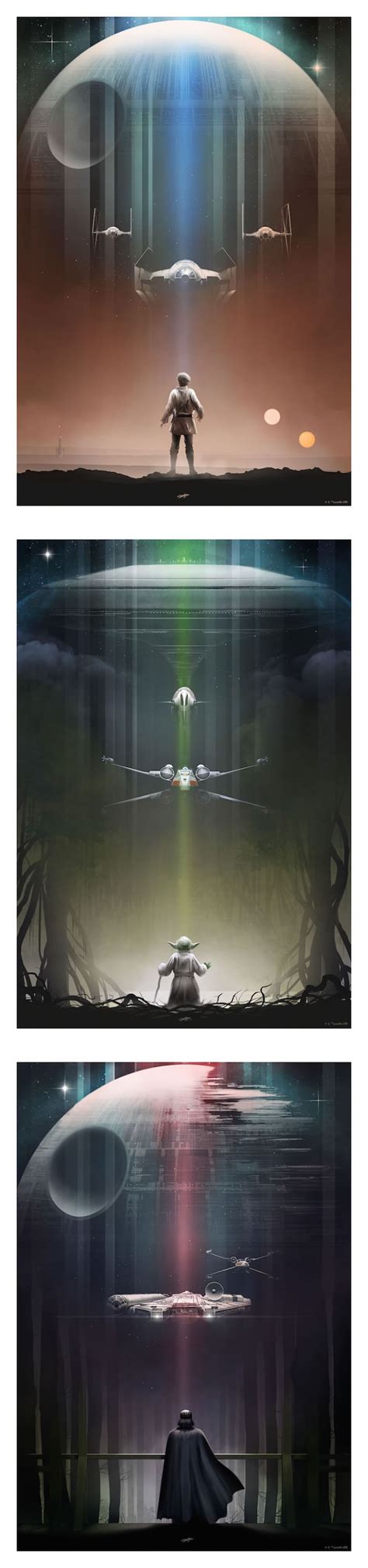 riveting star wars trilogy posters  andy fairhurst