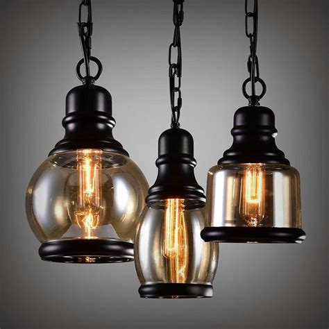 Loft Pendant Light Industrial Style Glass Pendant Lamps Bar Restaurant