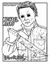 Coloring Myers Michael Pages Jason Halloween Voorhees Drawing Mask Printable Color Draw Scary Book Killers Vorhees Too Drawings Kids Getdrawings sketch template