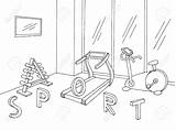 Gym Clipart Clipground Vector sketch template