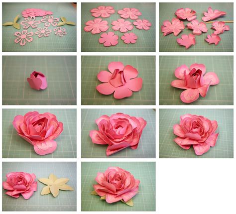 layered rose  penstemon paper flowers bits  paper