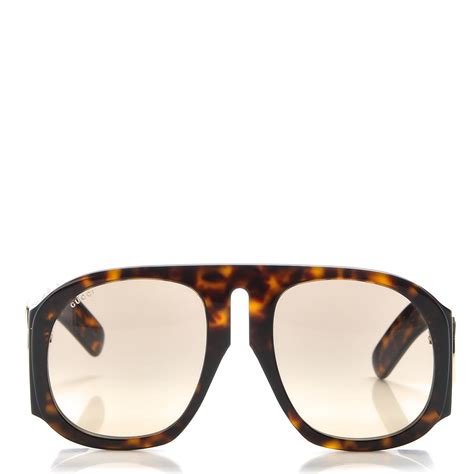 Gucci Acetate Oversized Interlocking G Sunglasses Gg0152s Tortoise 282437