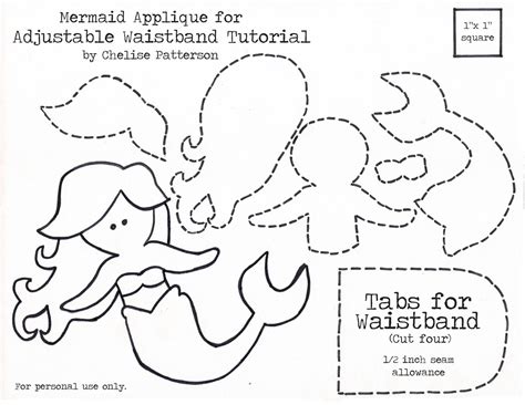 mermaid printable cut  templates sketch coloring page