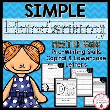 simple handwriting practice pages pre writing capitals lowercase
