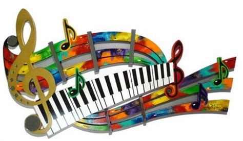 Music Wall Art Unique Colorful Abstract Music Notes And Piano