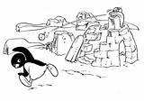 Pingu Robbie Seal Coloring Snow War Had sketch template