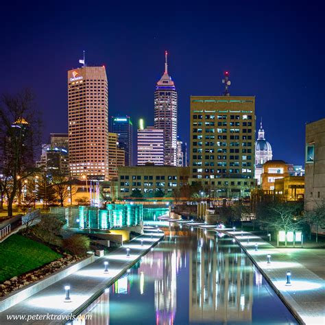 downtown indianapolis  night peters travel blog