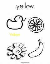 Yellow Coloring Pages Preschool Color Worksheets Colors Printable Twistynoodle Print Kids Banana Worksheet Activities Writing Template School Crayon Teaching Noodle sketch template