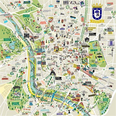 madrid tourist map printable  tourist places   world