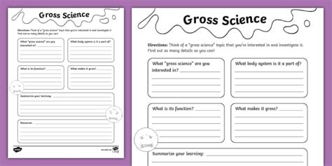 gross science research template    grade twinkl