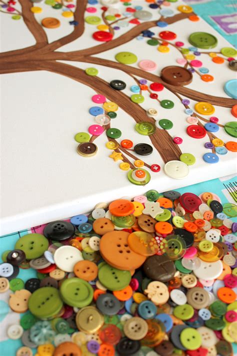 button art kids craft     button art tree
