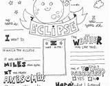 Eclipse Solar Coloring Printable Pages Kids sketch template