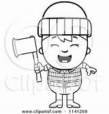 Lumberjack Axe Boy Clipart Cartoon Coloring Holding Happy Cory Thoman Outlined Vector 2021 sketch template