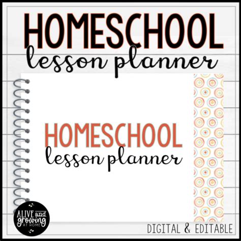 printable homeschool lesson planner editable  digital