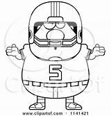 Player Football Chubby Cartoon Careless Shrugging Angry Clipart Cory Thoman Outlined Coloring Vector 2021 sketch template