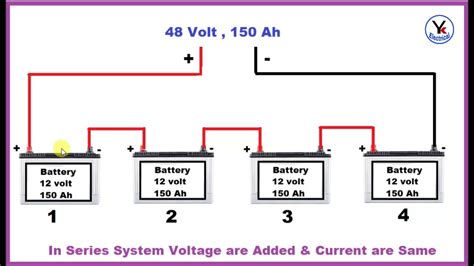 connect battery  series double battery connection  hindi yk electrical youtube