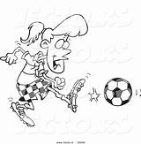 Soccer Kicking Toonaday sketch template