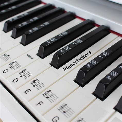 piano stickers  key set   black white keys etsy uk