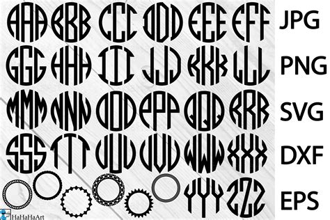 monogram alphabet  clip art cutting files