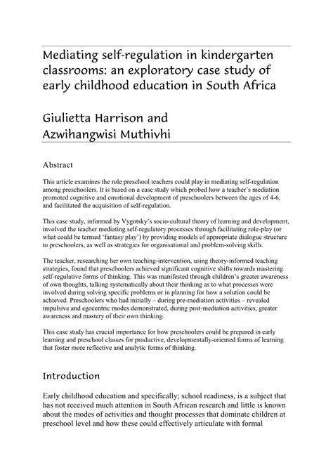 case study examples early childhood education worked case study examples