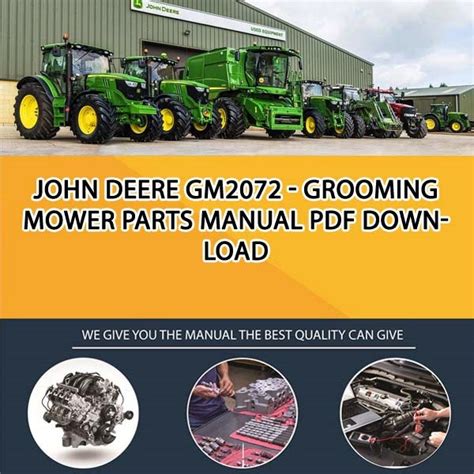 john deere gm grooming mower parts manual   service manual repair manual