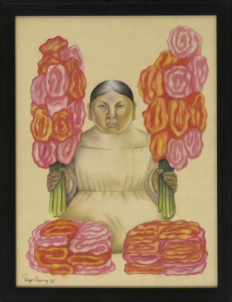 Lot Diego Rivera Mexican 1886 1957 Vendedora De Flores The